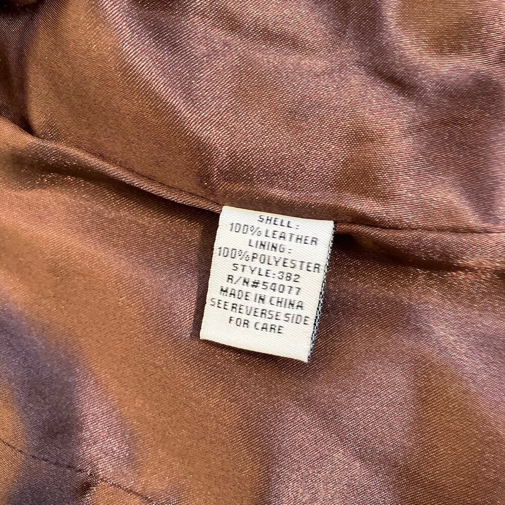 Cabi Vintage Y2K Chocolate Brown Leather Jacket Blazer Retro 70s Button-front - Picture 14 of 16